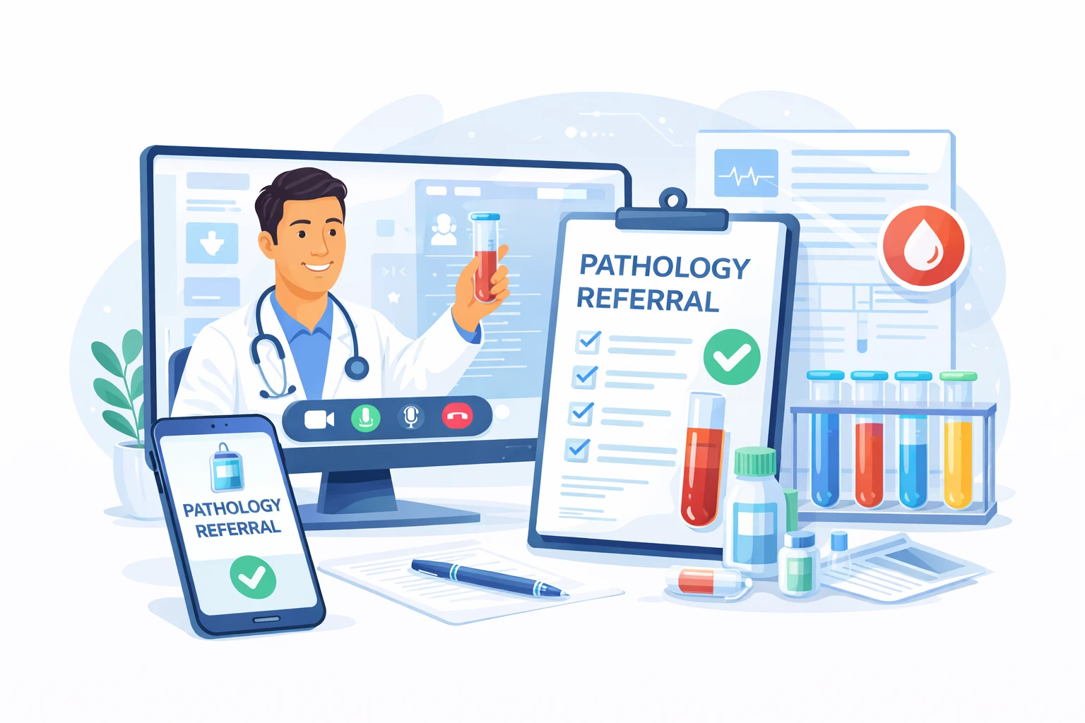 Modern pathology collection centre with professional blood testing equipment