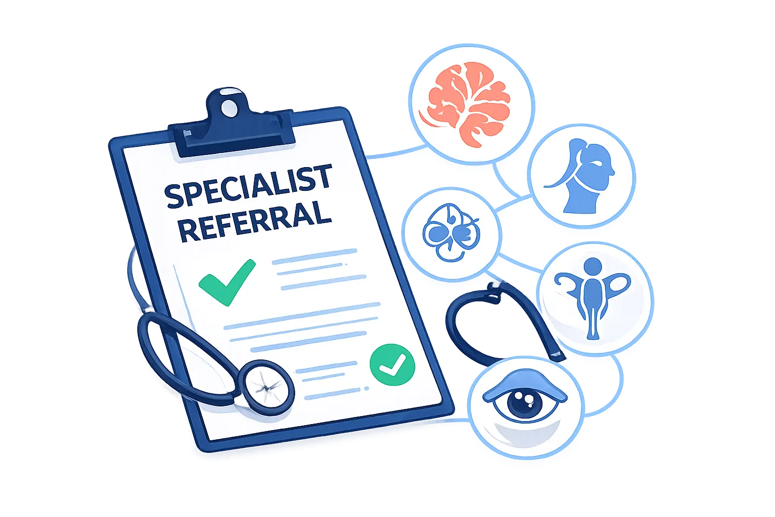 Specialist medical practitioner reviewing patient file